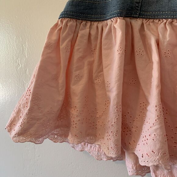 Osh Kosh Vest Bak Overall Jumper Dress 3T Pink Embroidered - Picture 6 of 7